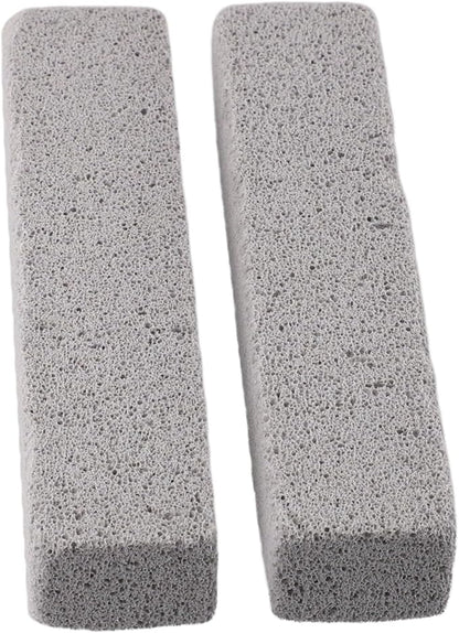 2-Pack Pumice Stone Cleaning Sticks with Handle for Toilet Bowl, Pool Tile, Grill and Bathroom - Removes Hard Water Rings, Lime, Calcium and Rust Stains