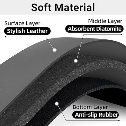 LOPNUR Faucet Mat for Kitchen Sink Cuttable, 24 Inch Long Sink Splash Guard Behind Faucet, Super Absorbent Diatomite Sink Protector Mat, Bathroom Water Splash Guard Fast Dry, Easy to Cut, Grey