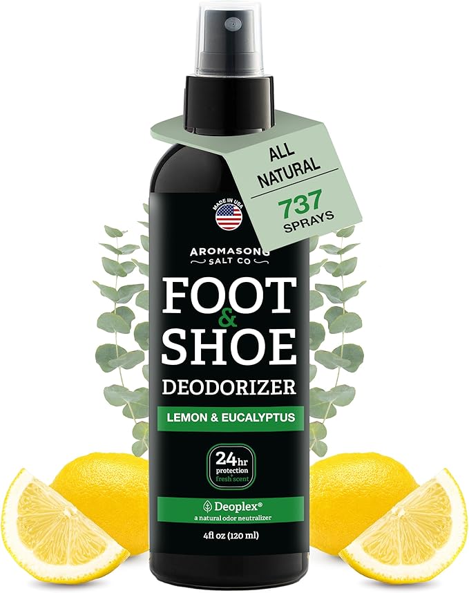 Aromasong Natural Shoe Deodorizer and Foot Spray - 24-Hour Freshness Foot Odor Eliminator for Feet - Extra Strength Fresher for Smelly Shoes & Stinky Feet Spray with Refreshing Scent, 4oz