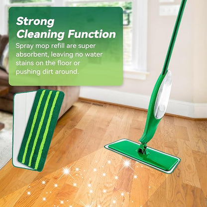 Mop Head Replacement for Libman Freedom Spray Mop - Washable Reusable Wet & Dry Cleaning - Microfiber Spray Mop Pads Refill for Multi-Surface Floor -4 Pack (Green）