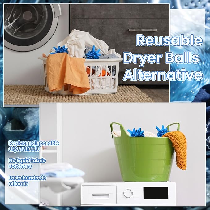 Zhehao 8 Pcs Dryer Balls Silicone Agitator Balls for Washing Machine 2.36inch Reusable Laundry Agitator Ball for Washer Reusable Wrinkle & Pet Hair Reducer for Washing Machine