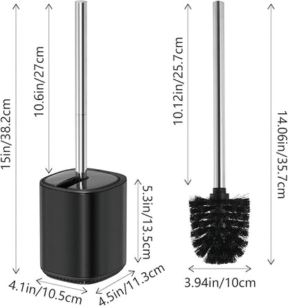 Toilet Brush and Holder Set Toilet Bowl Brush Stainless Steel Automatic Open lid Toilet Bowl Cleaner Brush Set Toilet Scrubber Kit Toilet Cleaning Brush for Bathroom
