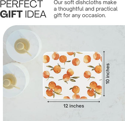 Reusable Paper Towels (12"x10”) - Soft Absorbent 100% Washable Paper Towels - Reusable Paper Towels Washable w/Cardboard Roll - Reusable Napkins (Satsumas - 24 piece, 12x10inch)