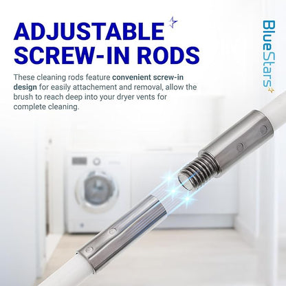 Upgraded 30 Feet Dryer Vent Cleaner Kit with Drill Attachment - Extendable Dryer Vent Cleaner Kit with Brush & 22 Detachable Rods - Compatible with Most Vacuum Cleaner