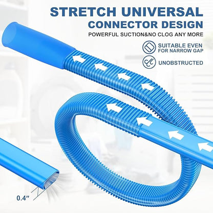 PetOde Dryer Vent Cleaner Kit, Flexible Dryer Lint Vacuum Attachment Compatible with Most Vacuum Cleaner, Blue