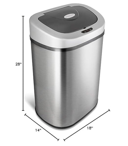21.1-Gallon Motion Sensor Stainless Steel Trashcan Silver
