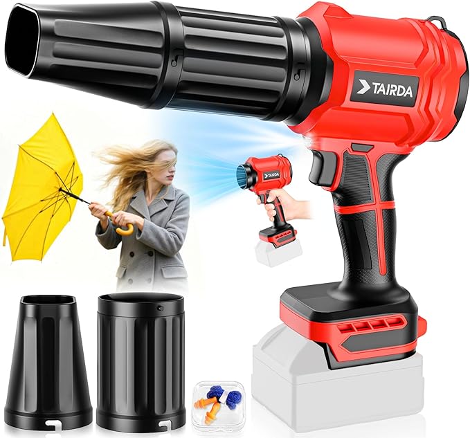 Cordless Leaf Blower Compatible for Milwaukee 18V Battery(NO Battery), Mini Turbo Jet Blower with 2 Nozzles, Lightweight & One-Hand Use, for Patio Garage Yard Cleaning Car Dryer(Tool Only)