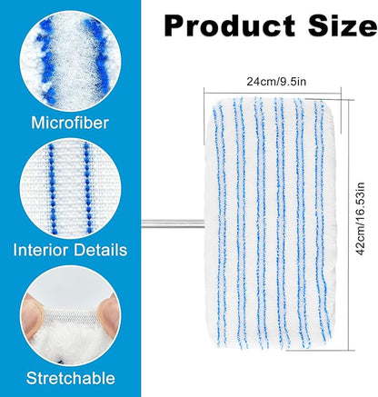 8 Pack Mop Heads Replacements for OCedar Hardwood Floor 'N More Microfiber Mops,Terry Cloth Mops Refills 15 x 8 Flat Dust Mop Pads for O Cedar mop, Washable Mopping Pads(Mop Handle Not Included)