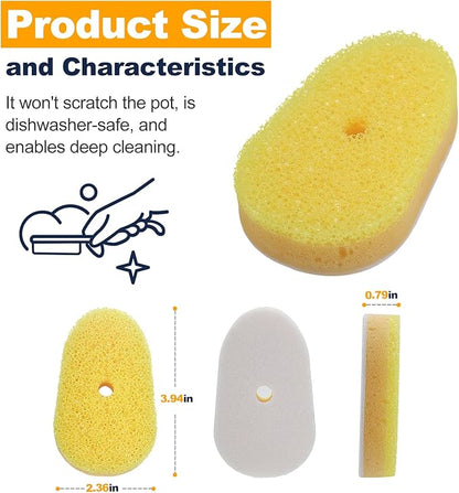 Packs Refill Heads Compatible with Dish Daddy, Non-Scratch Wand Refill Sponge Heads Compatible with Scrub Daddy, Upgrade Much Thicker and Durable (8.)