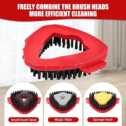 1 Pcs Spin Mop Replacements Scrub Brush and 1 Mop Base with 2 Pcs Scouring Pad Compatible with Cedar EasyWring 1 Tank System，Including 2Pcs Scouring Pad + 6Pcs Scrub Sponge Heavy Duty