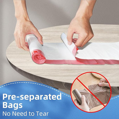 KdbK 13.2 Gallon Tall Kitchen Drawstring Trash Bags, 200 Count Pre-separated Garbage Bags, Unscented, Leak Proof, Waste Bag for Kitchen, Office, Home