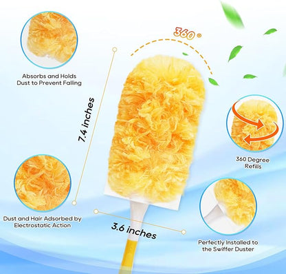 Duster Refill Compatible with Swiffer Duster Handle, 360 Heavy Duty Duster Refills with 2 Handles, Compatible with Swiffer Duster Refills for Dusting Vents, Baseboards, Furniture, 22 Count