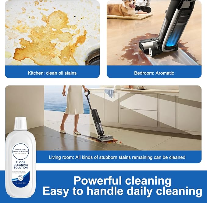 Nukisa Floor Cleaning Solution Compatible With Tineco, Deep Cleans for Multiple Hard Floors, Suitable With All Robot Vacuums with Mopping and Cordless Wet/Dry Vacuum Mop, For Cleaner Solution Refill