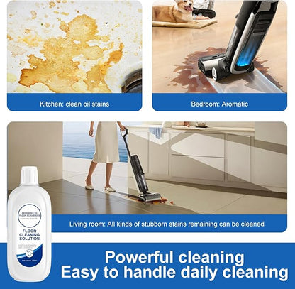 Nukisa Floor Cleaning Solution Compatible With Tineco, Deep Cleans for Multiple Hard Floors, Suitable With All Robot Vacuums with Mopping and Cordless Wet/Dry Vacuum Mop, For Cleaner Solution Refill