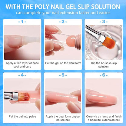 Poly Gel Slip Solution & Nail Cleaner - Professional Polyester Nail Gel Surface Cleaner for Nail Care (1pcs)40ml/1.35 fl oz