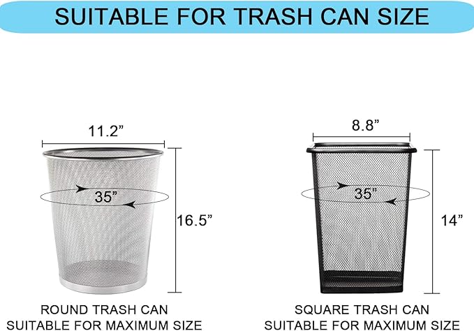 3 Gallon Small Clear Bathroom Trash Bags, Office Wastebasket Liners Garbage Bags for Restroom, Home Bins, 100 Counts