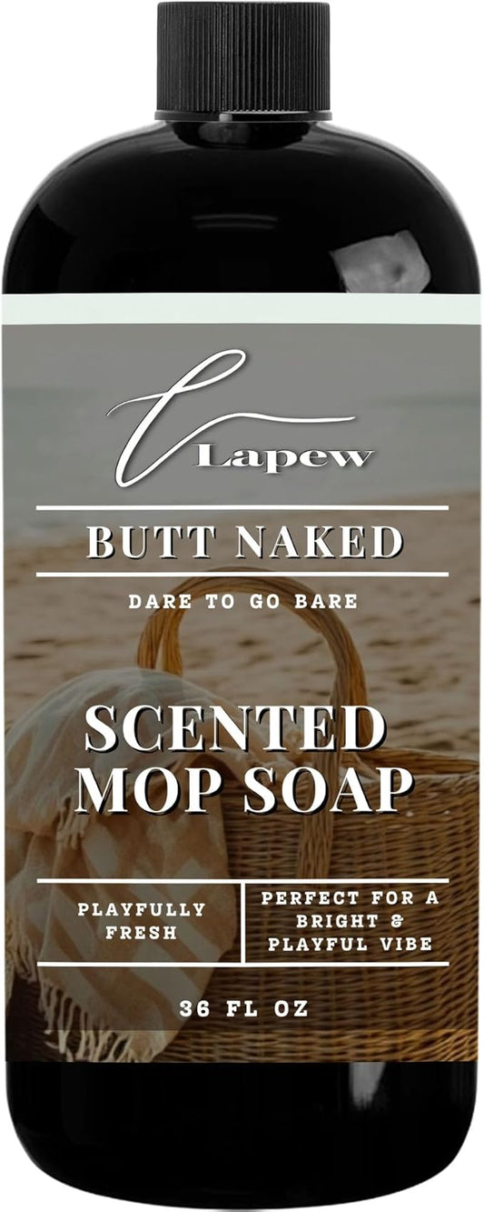 Lapew Butt Naked Scented Mop Soap - Luxury Floor Cleaner Concentrate for Mopping Tile, Laminate, Vinyl & Hardwood | Streak-Free, Low-Foam | 36 oz