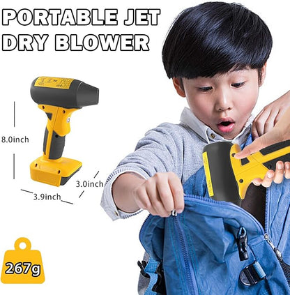 Mini Jet Blower Portable Violent Turbo Fan for Dewalt 20V Battery, 4-Speed Wireless High Speed Fan, for Computer Key Board Cleaning,Hair Drying,Camping,Outdoors,Car (No Battery)