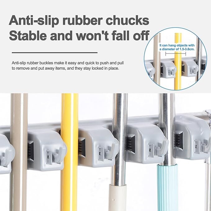 Mobile Broom Mop Holder,Rolling Cleaning Tool Organizer Cart,Freestanding Cleaning Tool Holder for Home,Drip Tray,for Garage,Garden,Schools Hotels(71x45x110cm(28x18x43in))