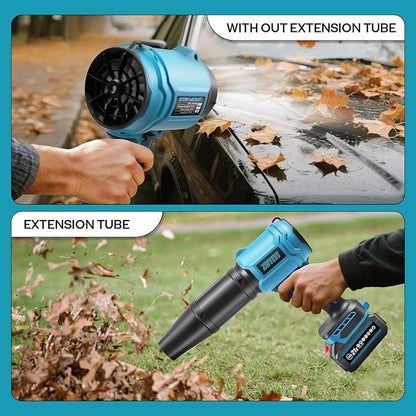 Cordless Leaf Blower, Brushless Mini Jet Dry Blower 40000 RPM 475 MPH, Handheld Turbofan Air Blowers with 2×4.0Ah Battery, Extended Nozzle for Lawn Care, Patio Cleaning, Dust