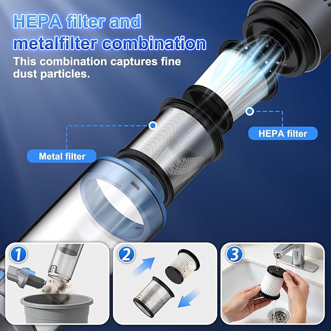 Handheld Vacuum Cordless Cleaner, Compact Powerful Suction And Long Runtime, Lightweight At 1.25lb, Rechargeable Portable Vacuum With One-Touch Empty, Car Accessories Hand Vacuum For Car Home Office