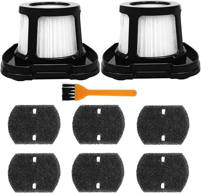 2284W Filter Compatible with Bissell Pet Hair Eraser Hand Vacuum 2284W, 2390, 2389, 2390A, Replace Parts for 1614212, 1614203, 1614204, 2 Pack Filter and 6 Foam Filter