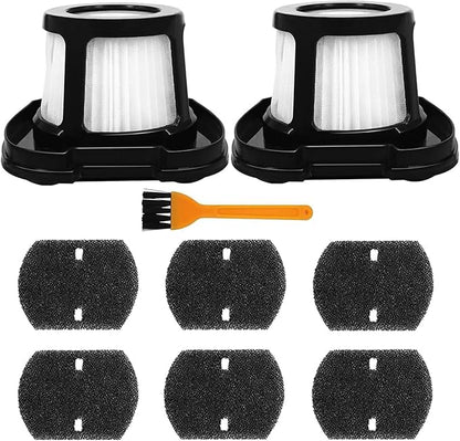 2284W Filter Compatible with Bissell Pet Hair Eraser Hand Vacuum 2284W, 2390, 2389, 2390A, Replace Parts for 1614212, 1614203, 1614204, 2 Pack Filter and 6 Foam Filter