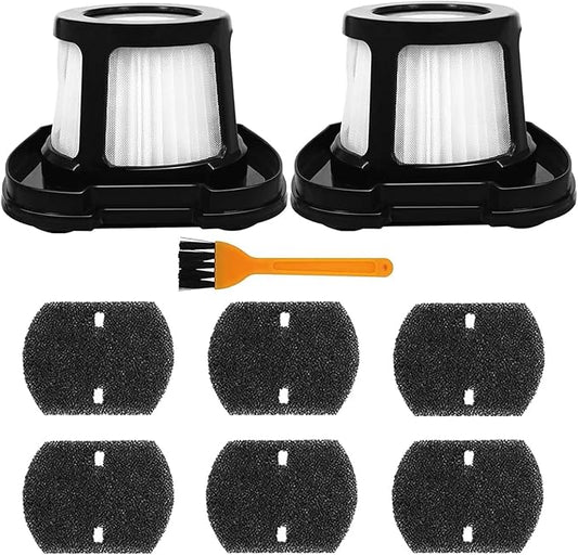 2284W Filter Compatible with Bissell Pet Hair Eraser Hand Vacuum 2284W, 2390, 2389, 2390A, Replace Parts for 1614212, 1614203, 1614204, 2 Pack Filter and 6 Foam Filter