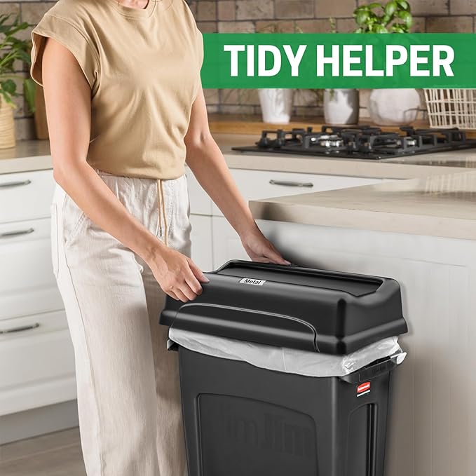 SDSNTE Trash Can Lid Compatible for 16/23 Gallon Slim Jim Trash can, 16 Gallon CleanTek Trash Can, 22 Gallon Highboy Trash Can, Pack of 1