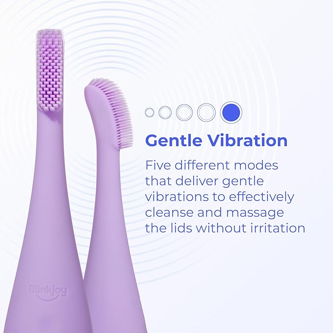 Blinkjoy Electric Eyelid Brush 2 – Optometrist Approved Lid Hygiene Tool for Demodex, Blepharitis & Dry Eyes – Gently Removes Dirt, Oil & Makeup to Support Healthy Lid Hygiene (Purple)