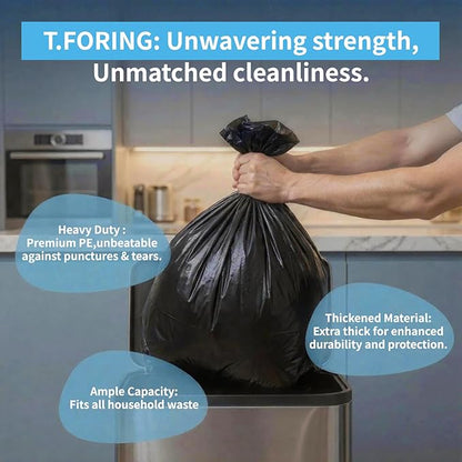 30-35 Gallon Black Trash Bags 120 Count - 32" x 37" Large Garbage Bags, 30+ Gallon Strong Trash Can Liners for Home, Commercial Use,Yard Waste, Bulk