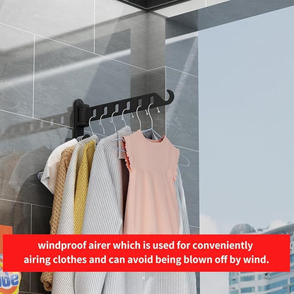 JOOM Laundry Drying Rack Wall Mounted Clothes Drying Rack Clothes Hanger Coat Hanger Garment Hooks Metal Clothes Hooks Black
