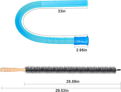Dryer Vent Cleaner Kit Compatible with Most Vacuum Cleaner, Dryer Lint Brush and Vacuum Hose Attachment with Universal Elastic Connector, Quickly Lint Remover (2)
