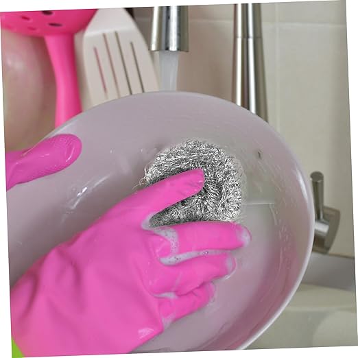 Zerodeko Stainless Steel Kitchen Cleaning Ball Effortless Dish Washing Tool for Pots Pans Non Skid Scourer for Thorough Cleaning