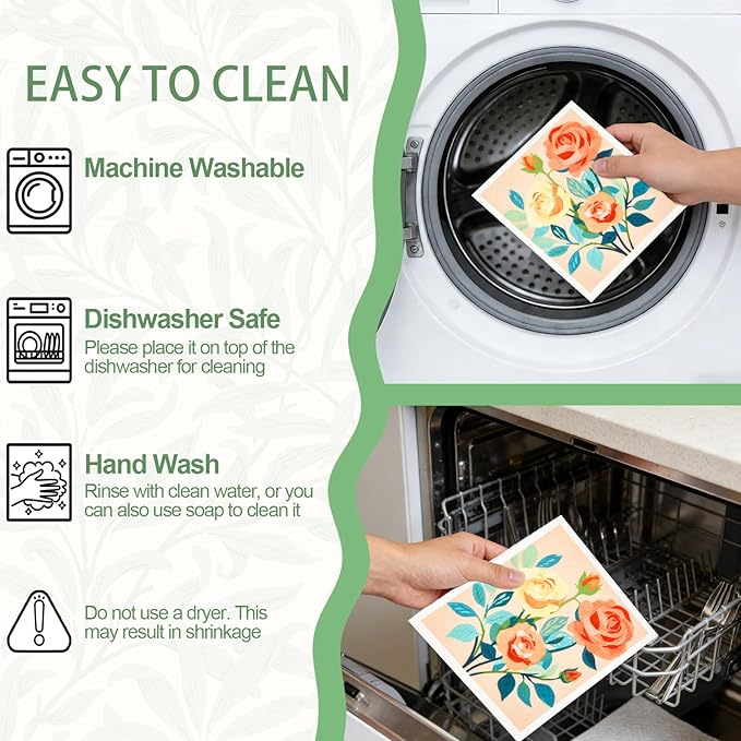 6 Pack Swedish Dishcloths for Kitchen, Reusable Absorbent Cleaning Cloths, Washable Quick-Drying Compostable Cleaning Rags for Home Housewarming Counter Wipes