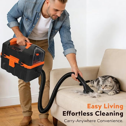 LIGO 20V Cordless Shop Vac Wet and Dry, 2.64 Gallon, Handheld, 3 in 1 with Blowing Includes 4.0 Ah Battery, Rewashable HEPA, Foam Filters and Charger for Workshop, Home, Pet