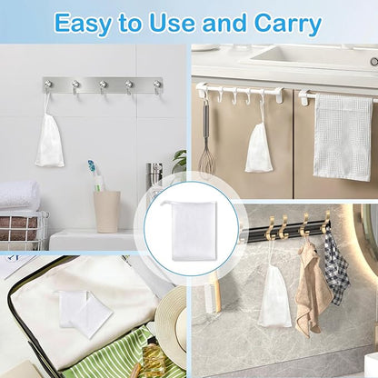 40pcs Mesh Soap Bags for Soap Bars, Exfoliating Bubble Mesh Net Bars with Drawstring for Shower Face Cleansing