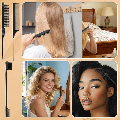 Boar Bristle Hair Brush, Slick Back Hair Brush, Hair Wax Stick and Spray Bottle for Women Men Sectioning Smoothing Parting Flyaways Hairs