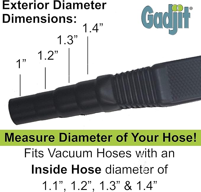 Gadjit Exten Vac Vacuum Extension Attachment, 36" reach, Black (Black)