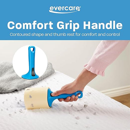 Evercare Jumbo Lint Roller, 60‑Sheet Extra‑Large Adhesive Roller with Blue Handle for Pet Hair & Lint