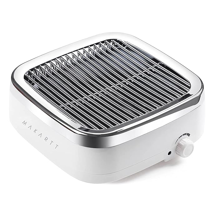 Makartt Nail Dust Collector Plug-in: 60W Dual Turbine Dust Extractor with 5200RPM Adjustable Suction, Reusable Filter Nail Vacuum for Acrylic Gel Dip Powder, Salon Home Use, Sylvie