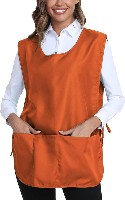 Xeoxarel Unisex Cobbler Apron with 3 Pockets, Smock Vest Apron, Suitable for Cooking，Kitchen，Garden，Hairstylist，Cleaning，Art