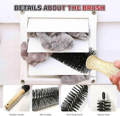 2 Pieces Dryer Vent Cleaner Kit, Universal Vacuum Attachment with Flexible Lint Brush & Vacuum Hose, Fits Most Vacuums for Dryer Lint Removal, Fire Prevention, Home Appliance Cleaning