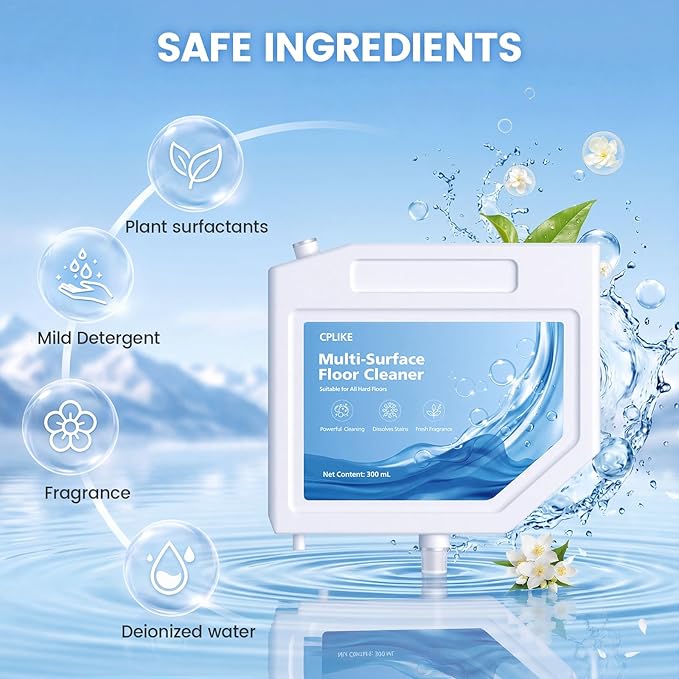 CPLIKE Floor Cleaning Solution Compatible with Dreame L10s Ultra Robot Vacuum Mop, L10S Ultra Detergent Refills, Multi-Surface Cleaner for Hard Floors, 10.14 Fl Oz (3 Pcs