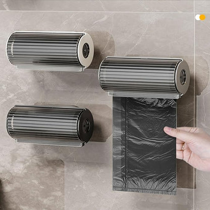 1 Pcs Trash Bag Dispenser Extra Large Trash Bag Dispenser Roll Holder Garbage Storage Box Organizer Plastic Bag Organizer for Kitchen (Black)