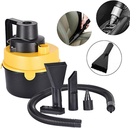 Portable Wet-Dry Vacuum, 12 V Car Vacuum Cleaner, 3 in 1 Portable Shop Vacuum with Blowing Function, Attachments Storage, Perfect, Compact Lightweight, for Cleaning Floor, Upholstery, Gap, Car