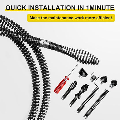 10pcs Drain Snake Drill Attachment, Root Cutter for Drain Cleaning for Heavy-Duty Cables Drain Cleaning kit Includes Fits K400, K-400, C-4, C-6, C-7, C-8, C-9 Models