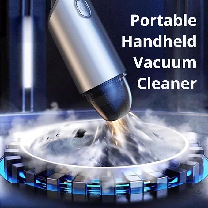 Portable Car Vacuum Cleaner, Portable Handheld Vacuum for Car Interior Cleaning, Wet & Dry Use, USB Rechargeable, with HEPA Filter & Accessories.