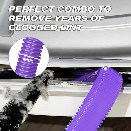 Sealegend Dryer Vent Cleaner Kit - Vacuum Hose Attachment & Lint Brush,Dryer Vacuum Hose Attachment Fit Most Vacuums and Dryer, Refrigerator Coils & Behind Appliances, Purple