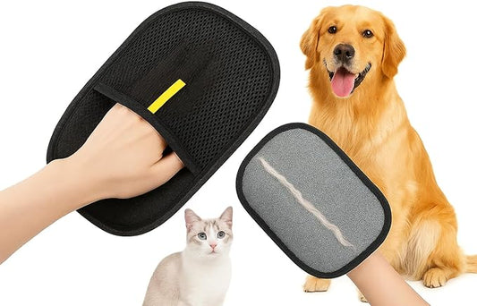 2 Pack Pet Hair Remover Gloves for Furniture & Clothes – Reusable Lint Remover Mitt for Dog & Cat Fur – Easy Clean Fur Remover for Couch, Carpet, Car Seats
